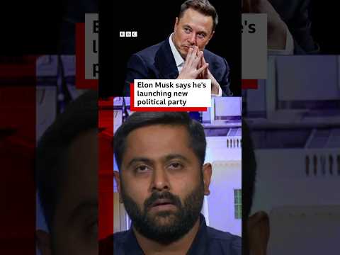 Elon Musk says he’s launching a new political party. #ElonMusk #DonaldTrump #BBCNews