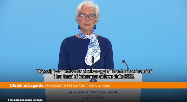 Lagarde “Tassi restano invariati, economia cresciuta più del previsto”