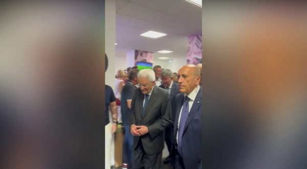 Palermo-Frosinone, l’arrivo in tribuna del presidente Mattarella