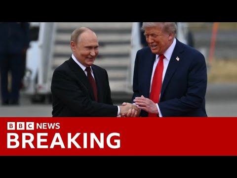 Trump greets Putin with warm smiles and handshakes as they discuss peace in Ukraine | BBC News