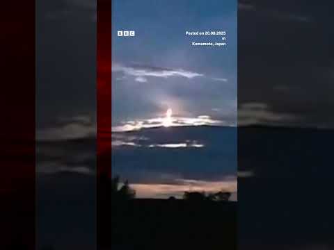 Watch the moment a fireball lights up the night sky in Japan. #BBCNews