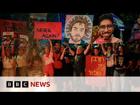 Outrage after Hamas releases videos of two Israeli hostages alive but emaciated | BBC News