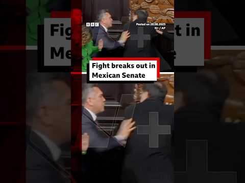 Politicians brawl in Mexican Senate after tense debate. #Mexico #Senate #BBCNews