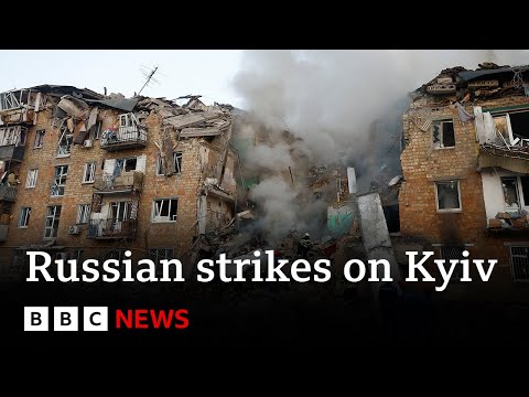 Kyiv in mourning after Russian strikes kill at least 23 people | BBC News