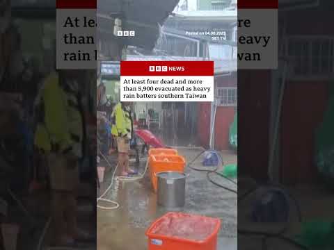 Four dead and thousands evacuated after heavy rainfall hits Taiwan. #Taiwan #BBCNews