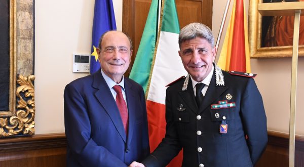 Schifani riceve il generale di brigata Ubaldo Del Monaco, neo comandante della Legione Carabinieri Sicilia