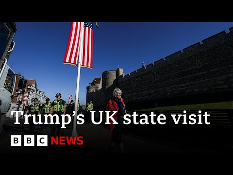 Heavy security in UK ahead of Donald Trump state visit | BBC News