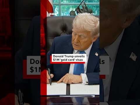 Donald Trump unveils $1M ‘gold card’ visas. #DonaldTrump #GoldCard #BBCNews