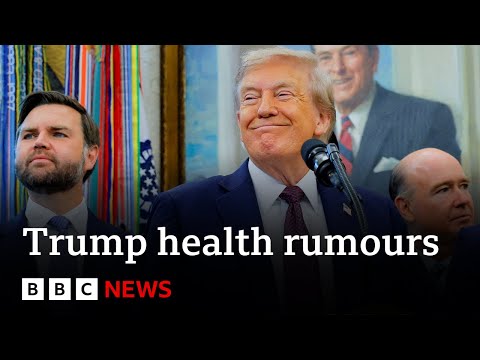 US President Donald Trump addresses health rumours | BBC News