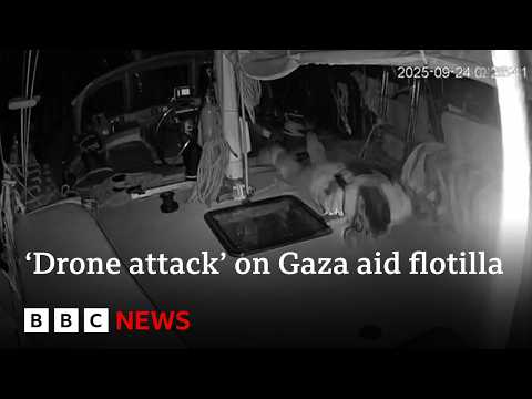 Italy condemns ‘drone attack’ on Gaza aid flotilla | BBC News