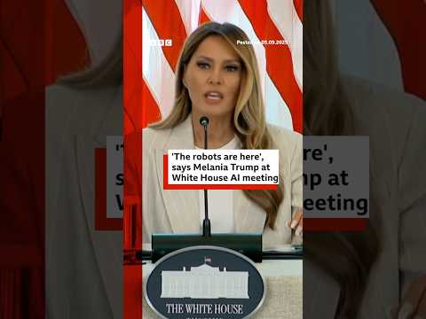 Melania Trump makes rare public appearance at White House AI meeting. #AI #MelaniaTrump #BBCNews