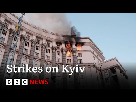 Ukraine’s main government building in Kyiv hit for first time, PM says | BBC News