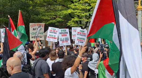 A New York manifestazione pro Palestina nei pressi dell’Onu