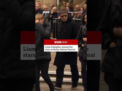 Liam Gallagher attends Ricky Hatton’s funeral in Manchester. #RickyHatton #BBCNews