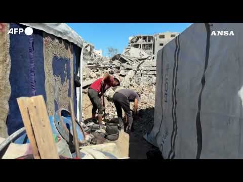 Gaza citta’ fantasma, si montano le tende tra le macerie #news #ansa