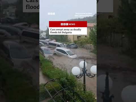Cars washed away in Bulgaria floods. #Bulgaria #Flooding #BBCNews