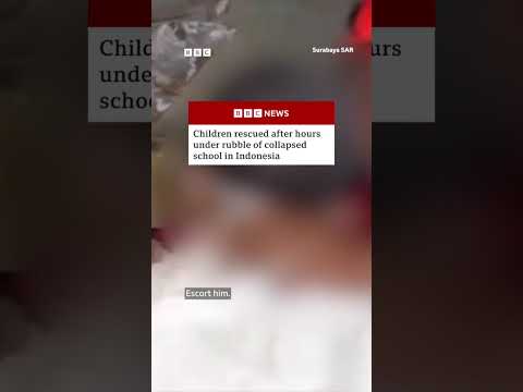 Children rescued after hours under rubble of collapsed Indonesian school. #Indonesia #BBCNews