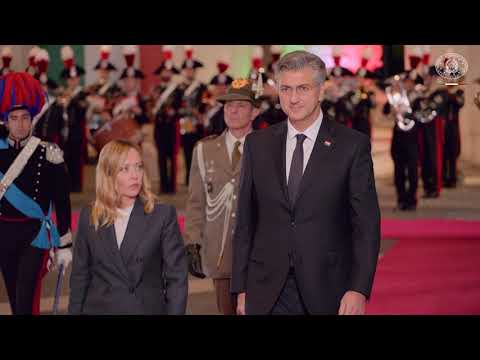 Incontro del Presidente Meloni con il Primo Ministro della Repubblica di Croazia Plenković