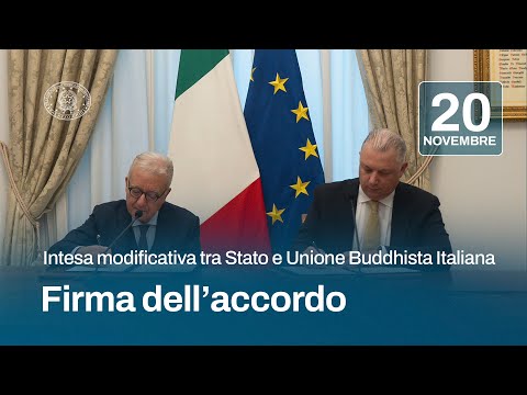 Intesa modificativa tra Stato e Unione Buddhista Italiana: firmato l’accordo a Palazzo Chigi