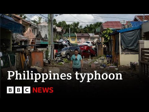 At least 90 dead as typhoon wreaks havoc in the Philippines | BBC News