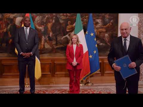 Incontro con il Presidente della Repubblica del Mozambico, la cerimonia di scambio di accordi