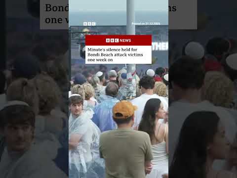 Watch as minute’s silence held for Bondi Beach attack victims one week on. #Australia #BBCNews