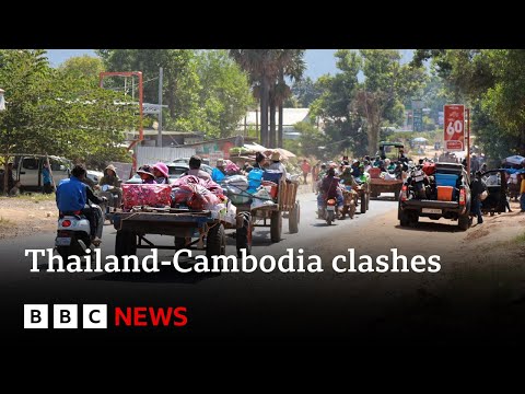 Thousands flee Thailand-Cambodia border after deadly clashes and air strikes | BBC News