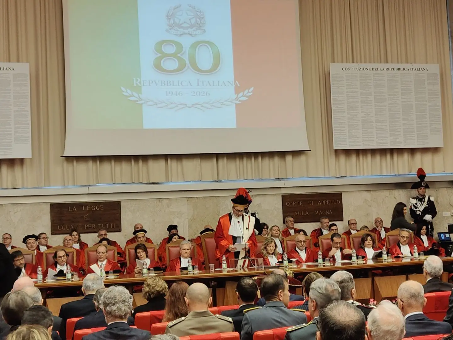 Palermo, il presidente della Corte di Appello Matteo Frasca apre la cerimonia di inaugurazione dell&rsquo;anno giudiziario