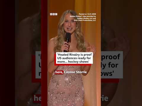 Heated Rivalry centres on a relationship between two ice hockey players. #GoldenGlobes #BBCNews