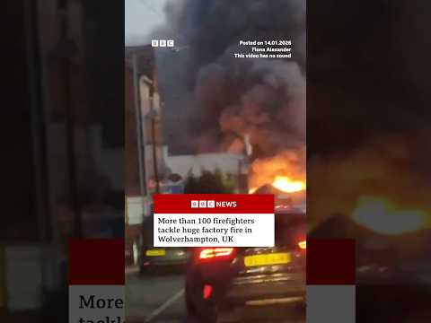 Huge fire breaks out at factory in Wolverhampton, UK. #Wolverhampton #WestMidlands #BBCNews