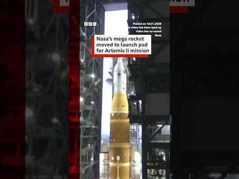 Nasa’s mega rocket moved to launch pad for Artemis II Moon mission. #Nasa #Space #BBCNews