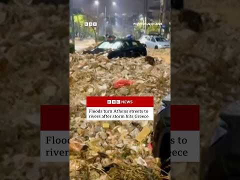 Six weeks worth of rain fell in parts of Greece leading to flash flooding in Athens. #BBCNews