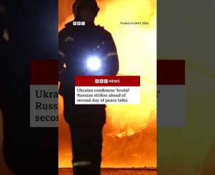 Ukraine condemns 'brutal' Russian strikes ahead of peace talks. #Ukraine #Russia #BBCNews