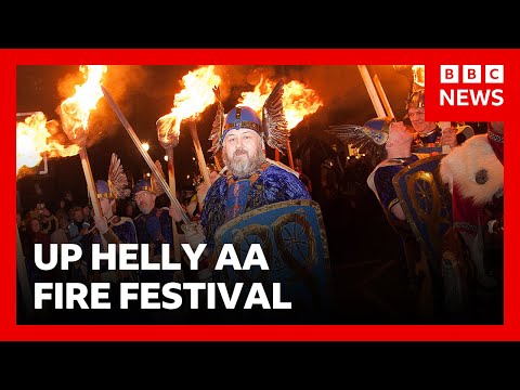 LIVE: Up Helly Aa: Viking fire festival lights up Shetland | BBC News