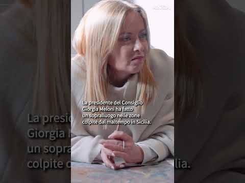 Meloni sorvola in elicottero zone colpite dal maltempo in Sicilia #ansa #news