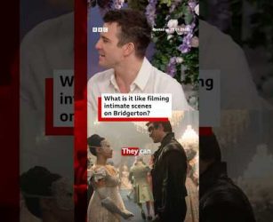 What is it like filming intimate scenes on Bridgerton? #LukeThompson #YerinHa #Bridgerton #BBCNews