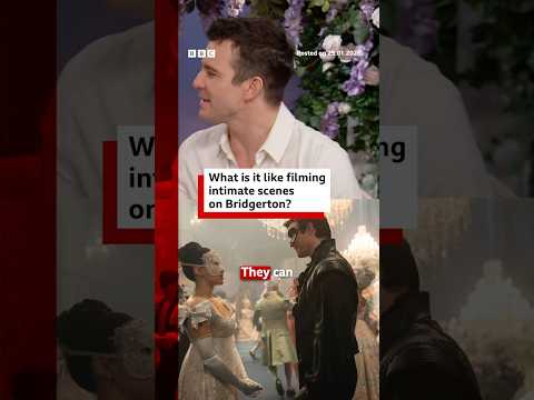 What is it like filming intimate scenes on Bridgerton? #LukeThompson #YerinHa #Bridgerton #BBCNews