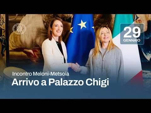 Incontro Meloni-Metsola a Palazzo Chigi