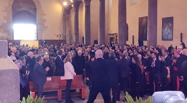 L’arrivo di Mattarella alla cattedrale di Cefalù per convegno sul Mediterraneo