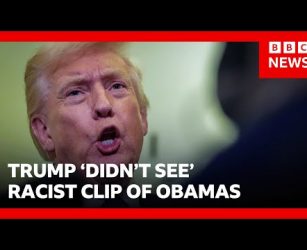 Donald Trump says he &lsquo;didn&rsquo;t see&rsquo; part of video with racist clip depicting Obamas as apes | BBC News