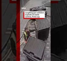 Laughing gas canisters explode at waste centres, firms say. #LaughingGas #Explosion #BBCNews