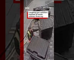 Laughing gas canisters explode at waste centres, firms say. #LaughingGas #Explosion #BBCNews