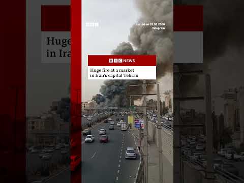 Huge fire at Tehran market caught in online videos. #Iran #BBCNews