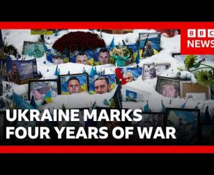 Ukraine marks four years of Russian invasion | BBC News