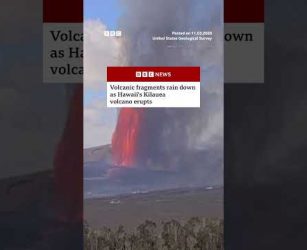Volcanic fragments rain down as Hawaii&rsquo;s Kilauea volcano erupts. #Volcano #Hawaii #BBCNews