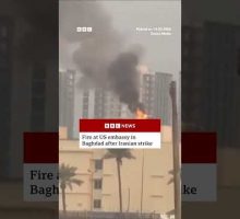 Fire at US embassy in Baghdad after Iranian strike. #BBCNews