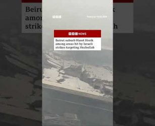 Aftermath of Israel strike in Beirut suburb. #Beirut #Israel #BBCNews