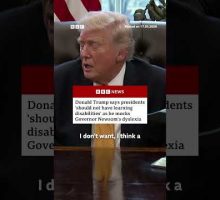 Donald Trump says he believes people with learning disabilities should not be president. #BBCNews