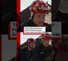 Prince William joins BBC Radio 1's Greg James on bike ride challenge for Comic Relief. #BBCNews