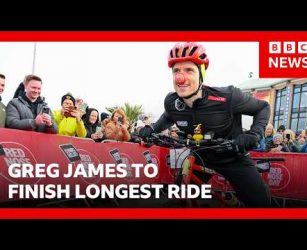 LIVE: Radio 1's Greg James to finish longest ride | BBC News